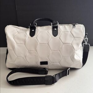 BALR Hexagon Embossed Leather Duffle Bag